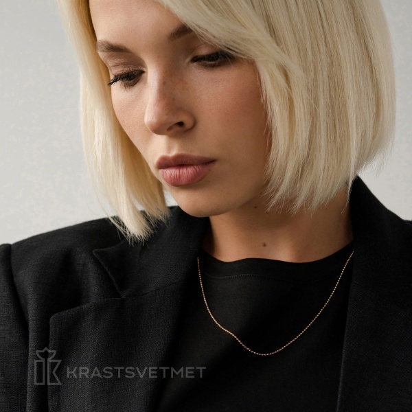 Цепь из красного золота 585, плетение «Перлина»